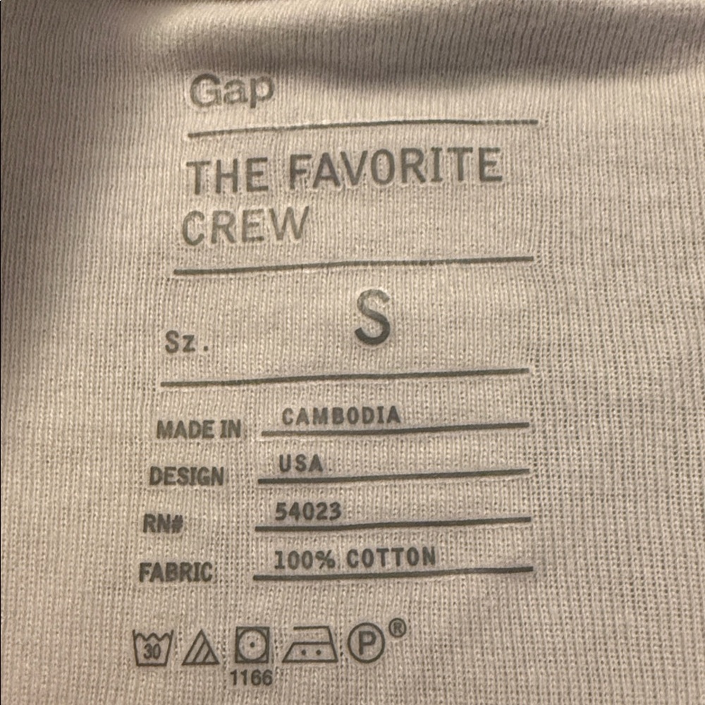 GAP Cream/White Favorite Crew Shirt - Size Small - Picture 2 of 15